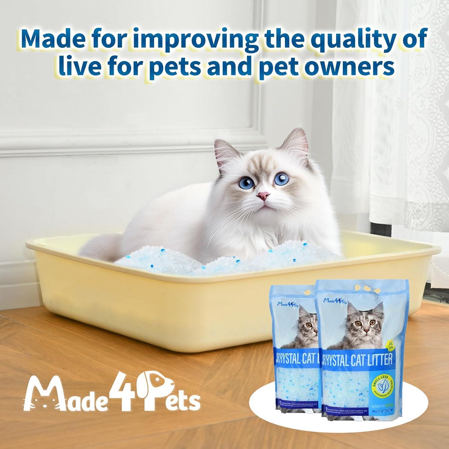 Crystal Cat Litter For Pets No Caking Odor Control Light Weight Low Dust