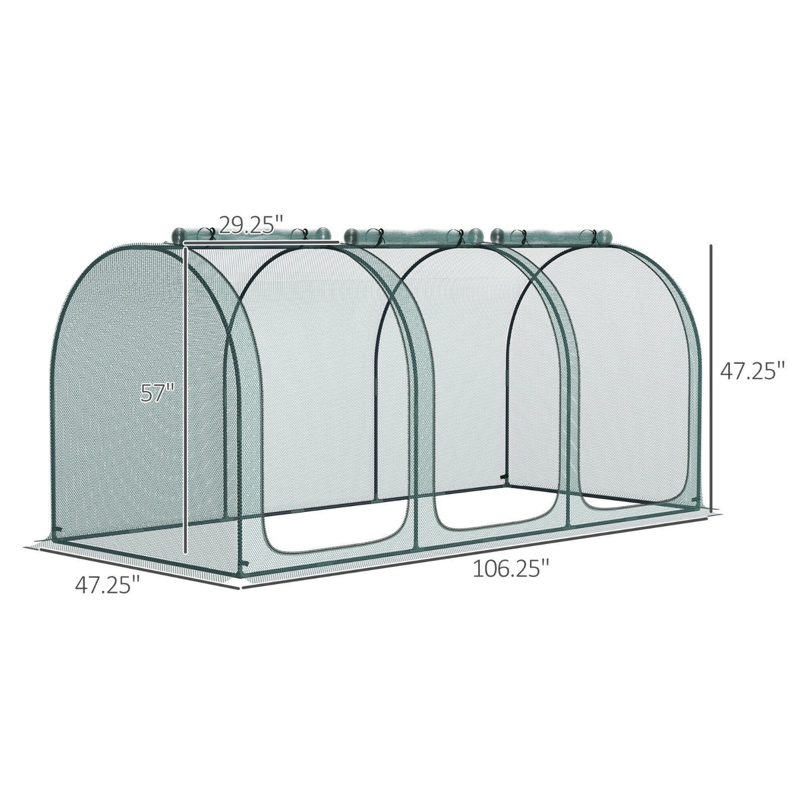 Outsunny 9' X 4' Crop Cage, Plant Protection Tent With Three Zippered Doors, Storage Bag And 6 Groun - LaTezza Online Shop