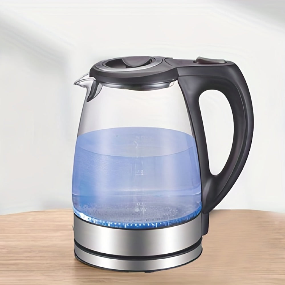Electric Kettle With Stainless Steel Filter And Inner Lid, 1200W Wide Opening 1.7L Glass Tea Kettle & Hot Water Boiler Black - LaTezza Online Shop