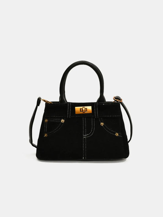 Suede Adjustable Strap Double-Use Handbag - LaTezza Online Shop