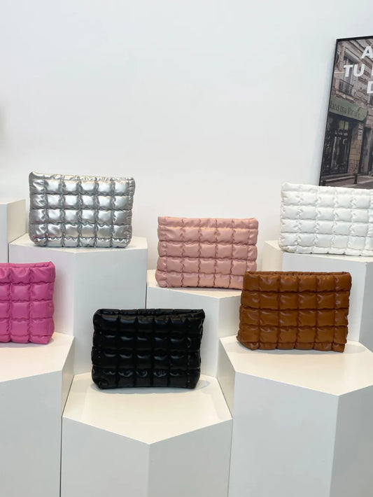 Quilted Plaid Clutch with Zipper - LaTezza Online Shop