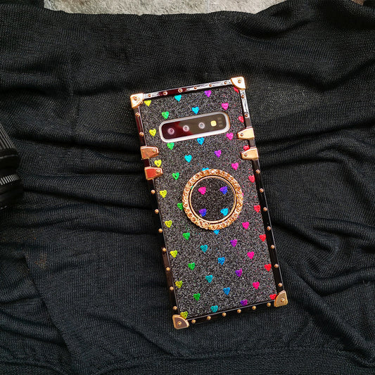 Love Glitter Square Silicone Holder Phone Case - LaTezza Online Shop