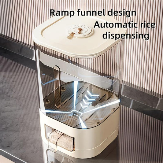 Automatic Rice Dispenser With Cup, Large Capacity Moisture-proof And Insect-proof Sealed Rice Storage Container