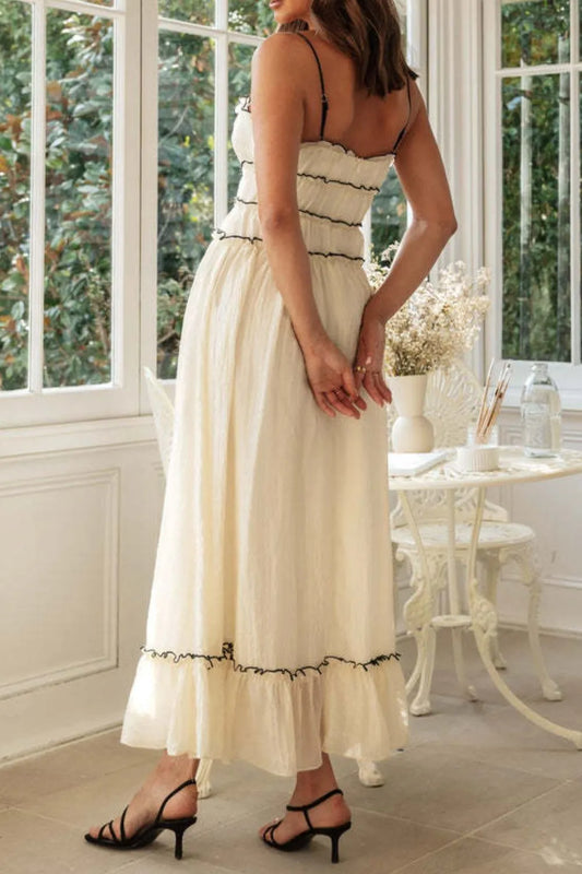 Midi Cami Dress Frill Tied Front - LaTezza Online Shop