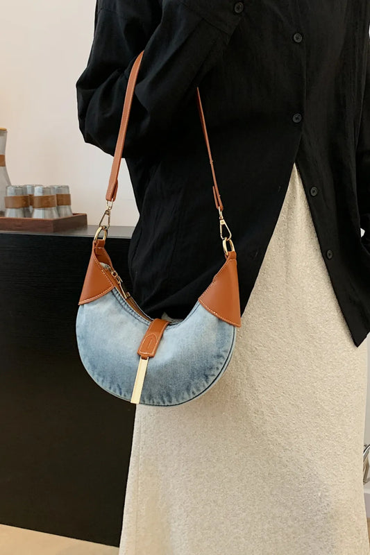Contrast Denim Shoulder Bag - LaTezza Online Shop