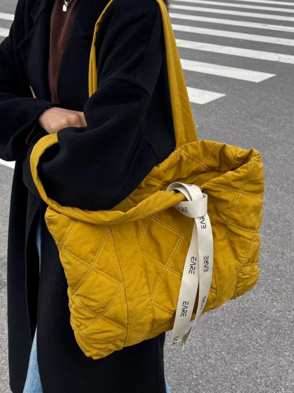 Quilted Nylon Large Tote Bag - LaTezza Online Shop