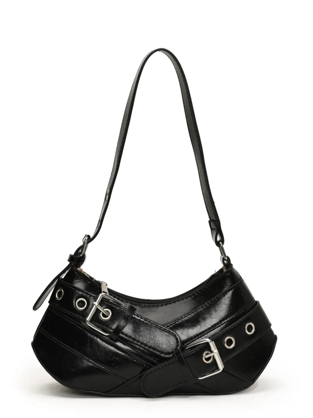 PU Leather Buckle Shoulder Bag - LaTezza Online Shop