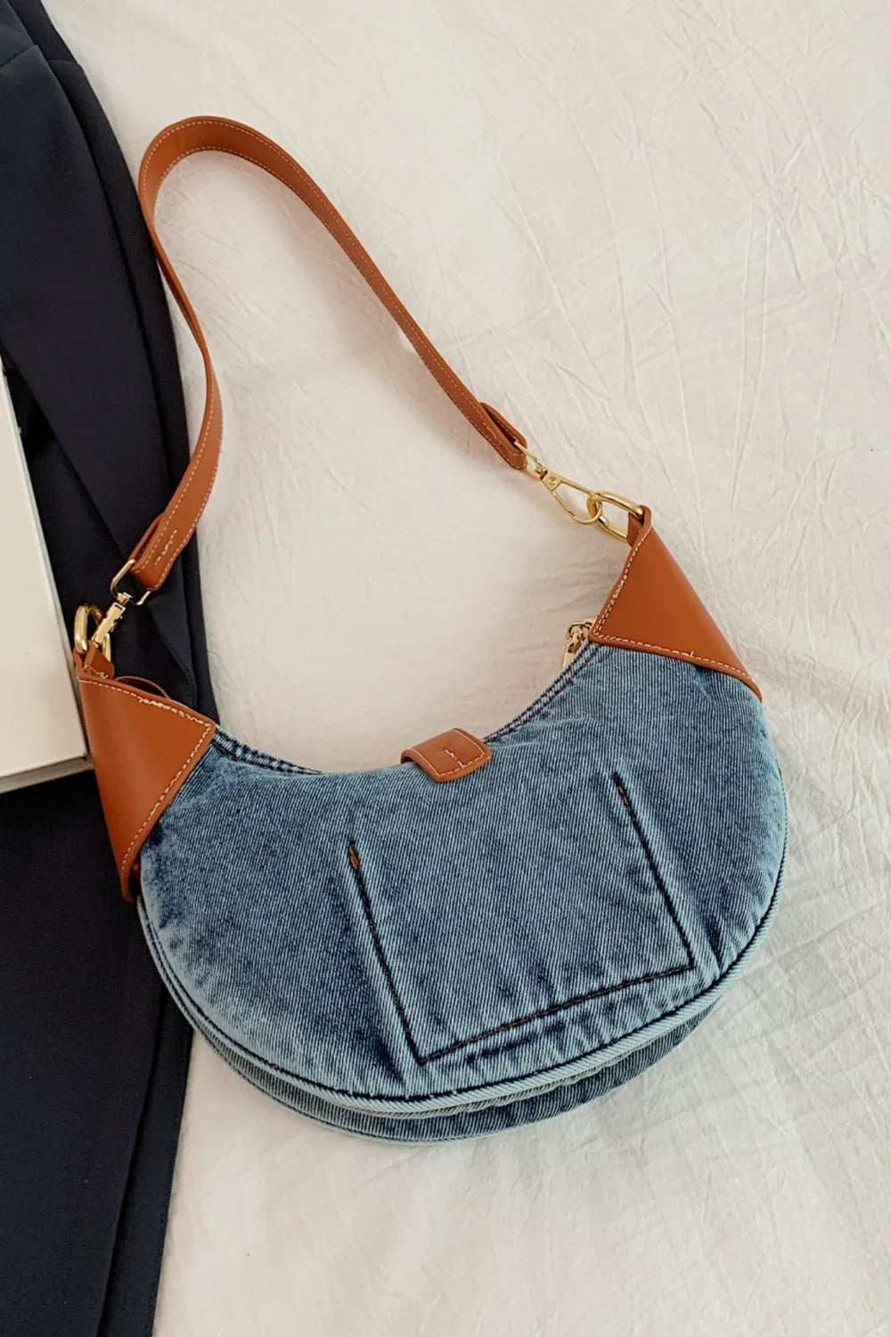 Contrast Denim Shoulder Bag - LaTezza Online Shop