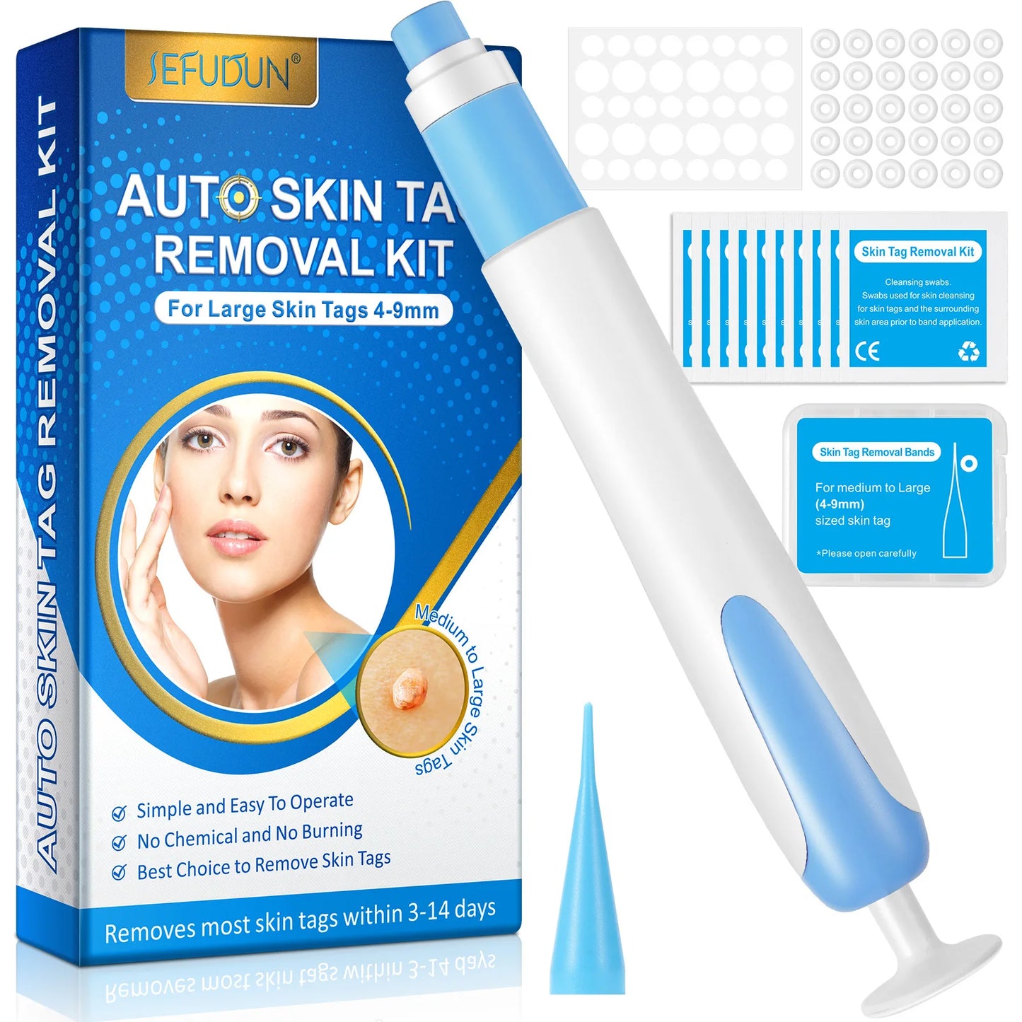 2 In1 Painless Auto Skin Tag Mole Wart Removal Kit Cleaning Tools Face Skin Care Body Wart Dot Treatments Remover Beauty Health