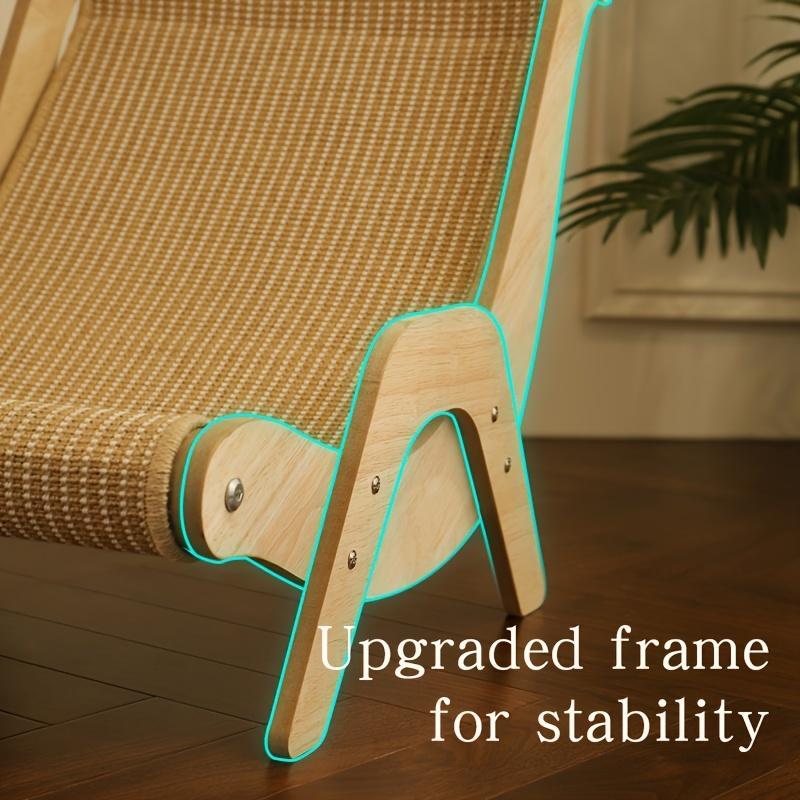 2-in-1 Cat Hammock And Scratching Post Durable Linen Rope Pet Chair 