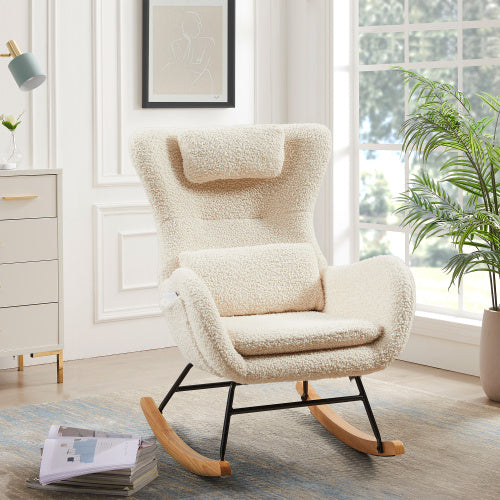Rocking Chair Nursery, Modern Rocking Chair With High Backrest - LaTezza Online Shop