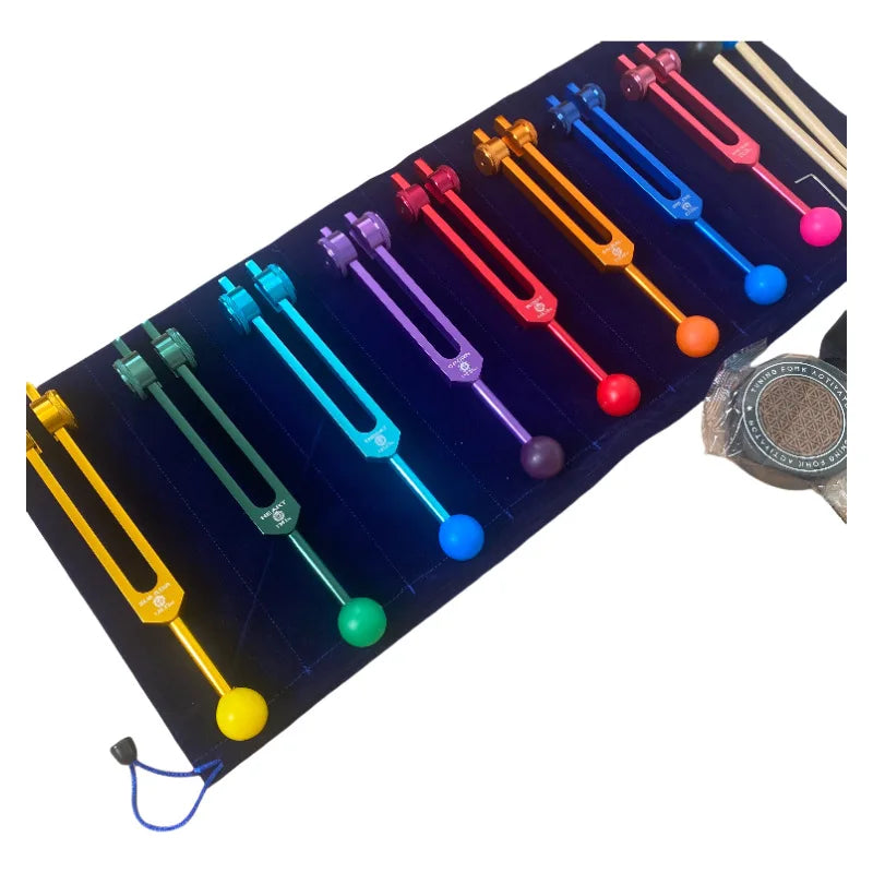 Aluminum Alloy Tuning Fork Eight-piece Set 126.22hz Sound Therapy Tuning Fork 172.06hz Meditation Healing Percussion Instruments