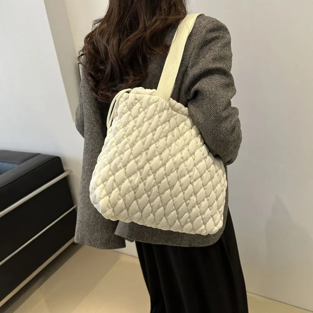 Drawstring Bubble Texture Tote Bag - LaTezza Online Shop
