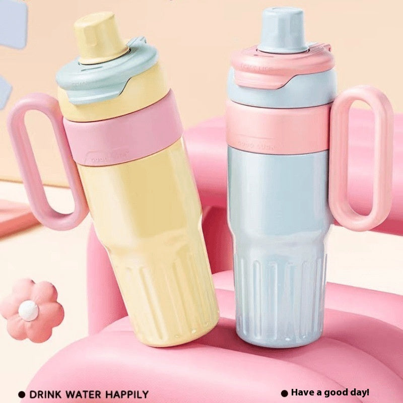 780ml Gradient Double Drink Thermal Cup Stainless Steel With Lid Coffee Cup Thermos Large Capacity Straw Cup For Male And Female - LaTezza Online Shop