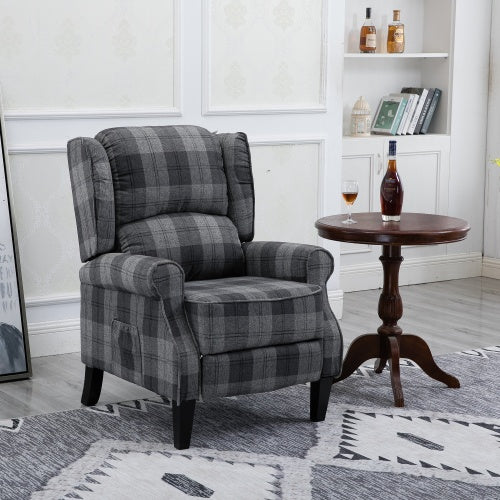 Vintage Armchair Sofa Comfortable Upholstered Leisure Chair  Recliner Chair For Living Room Grey Check - LaTezza Online Shop