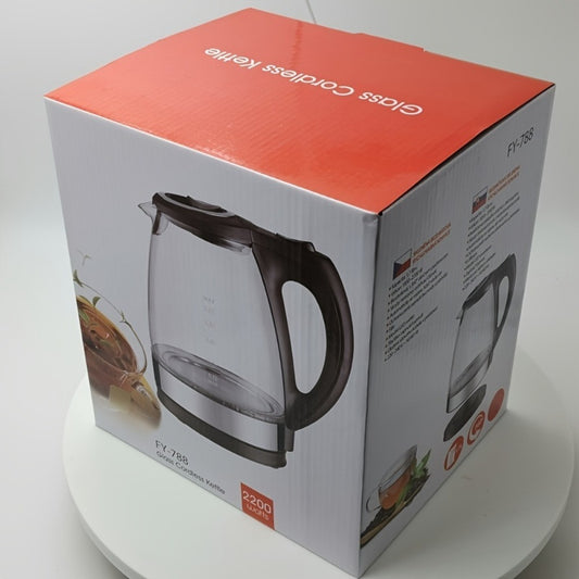 Electric Kettle With Stainless Steel Filter And Inner Lid, 1200W Wide Opening 1.7L Glass Tea Kettle & Hot Water Boiler Black - LaTezza Online Shop