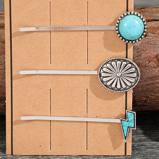 3 PCS/Set Artificial Turquoise Hair Pins - LaTezza Online Shop