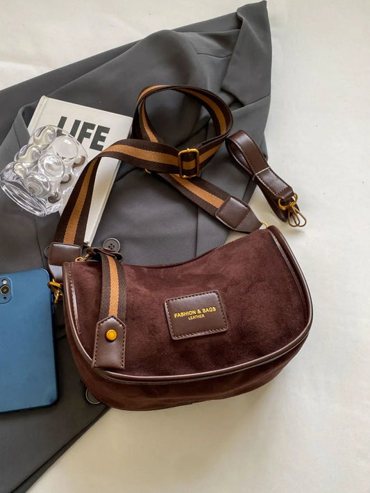 Suede Adjustable Strap Shoulder Bag - LaTezza Online Shop