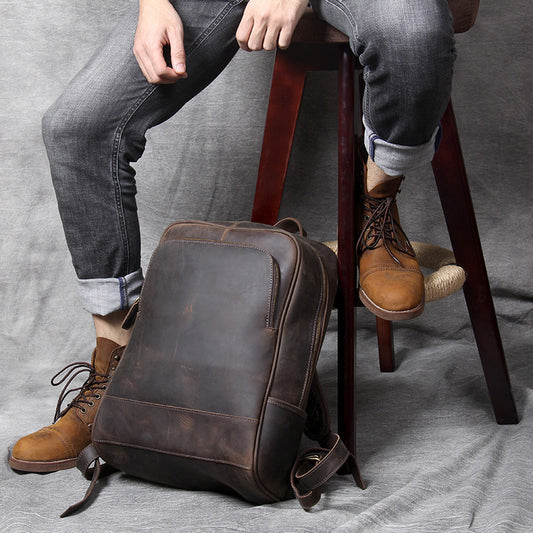Retro First Layer Cowhide Men's Backpack Leather - LaTezza Online Shop