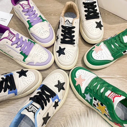 Contrast Star Round Toe Athletic Sneakers - LaTezza Online Shop