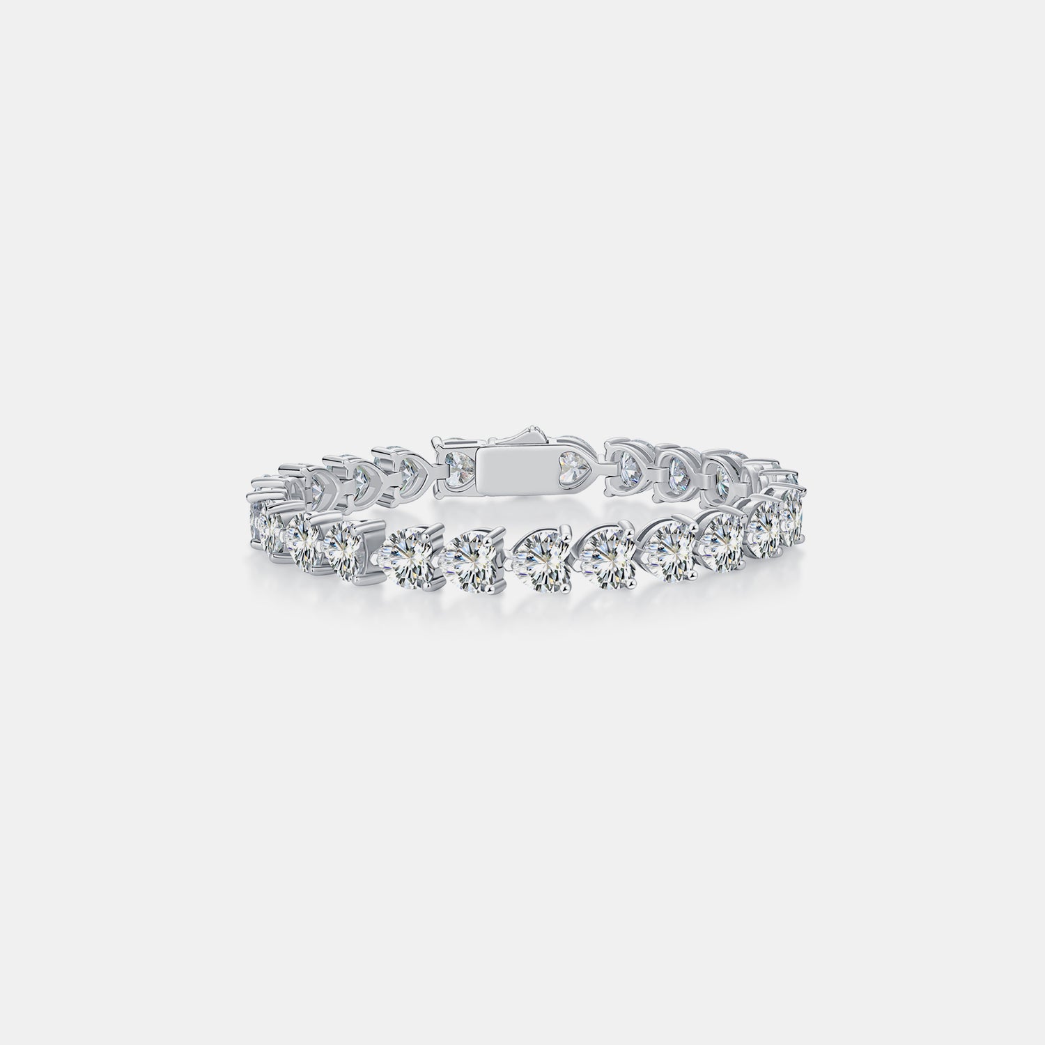 24 Carat Moissanite 925 S.S. Heart Bracelet - LaTezza Online Shop