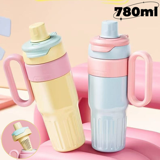 780ml Gradient Double Drink Thermal Cup Stainless Steel With Lid Coffee Cup Thermos Large Capacity Straw Cup For Male And Female - LaTezza Online Shop