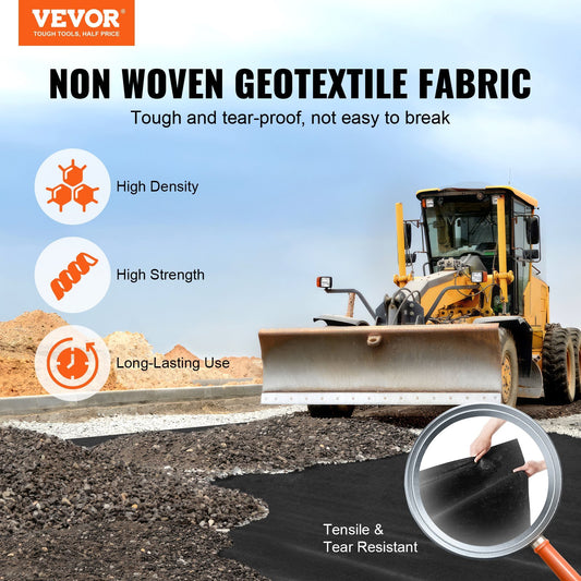 VEVOR Driveway Fabric, 3x100FT Non Woven Geotextile Fabric For Landscaping, Heavy Duty Garden Weed Barrier Fabric, 4OZ Landscape Fabric, French Drains Drainage Fabric, Ground Cover Weed Contr - LaTezza Online Shop