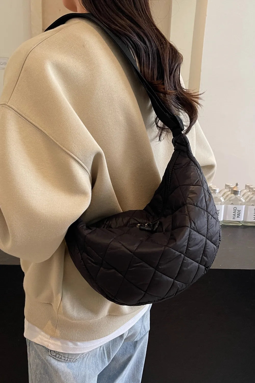 Quilted Adjustable Strap Crossbody Bag - LaTezza Online Shop