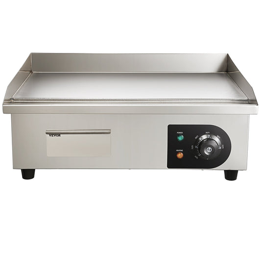 VEVOR ,1600W Countertop Flat Top  Steel Teppanyaki Grill With Iron Cooking Plate Adjustable Temp Control 2 Shovels & Brushes, 110V - LaTezza Online Shop