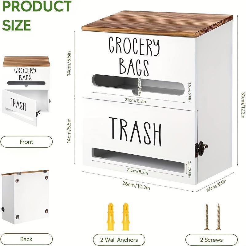 Wooden Garbage Bag Storage Box Two In One - LaTezza Online Shop