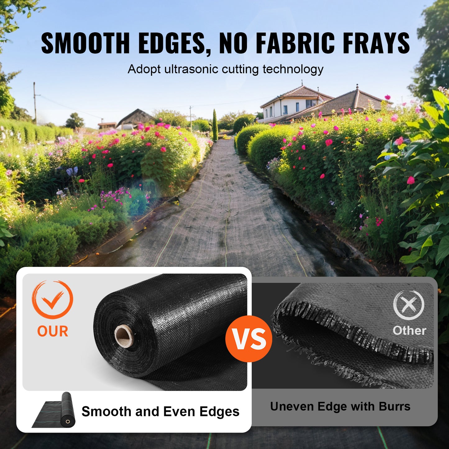 VEVOR 13FTx108FT Premium Heavy Duty Weed Barrier 