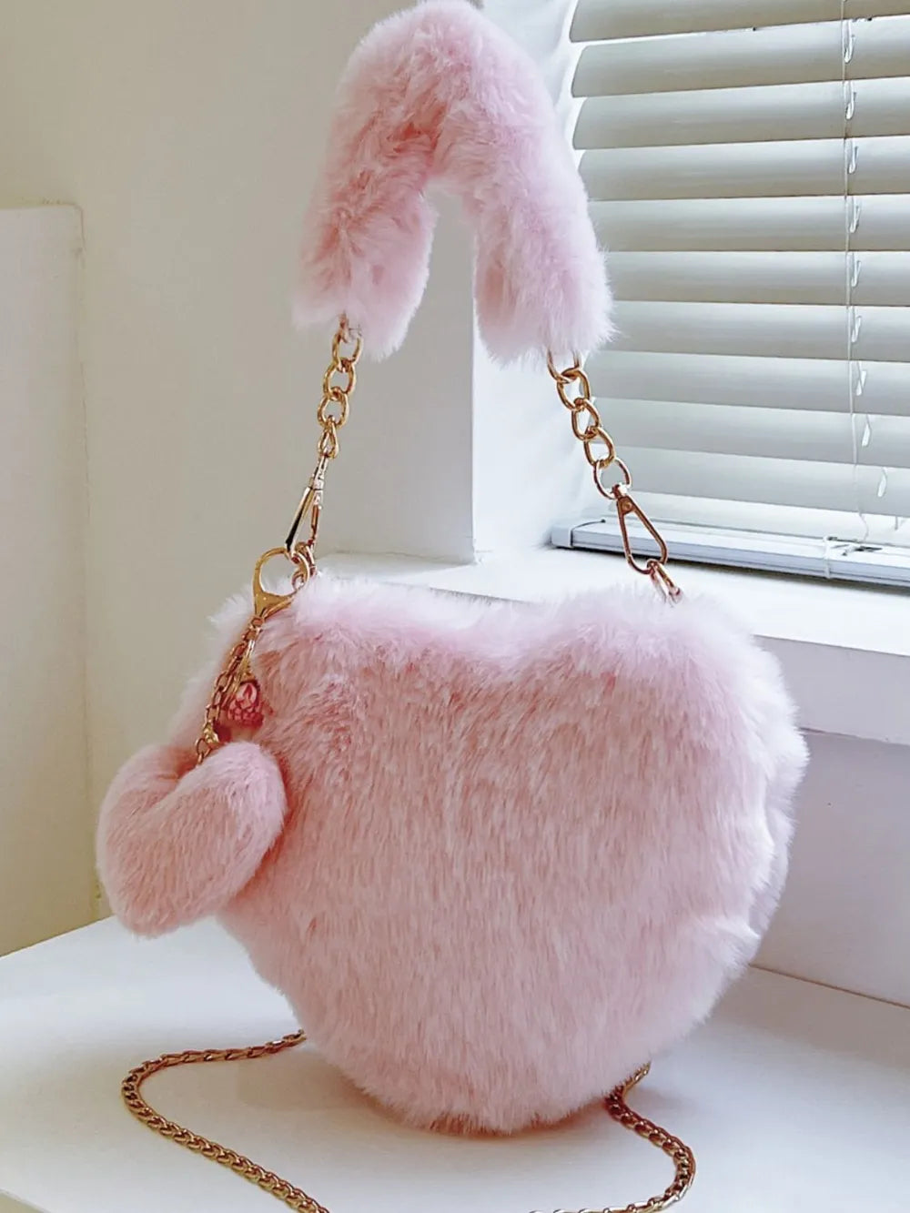 Heart Shape Faux Fur Handbag - LaTezza Online Shop