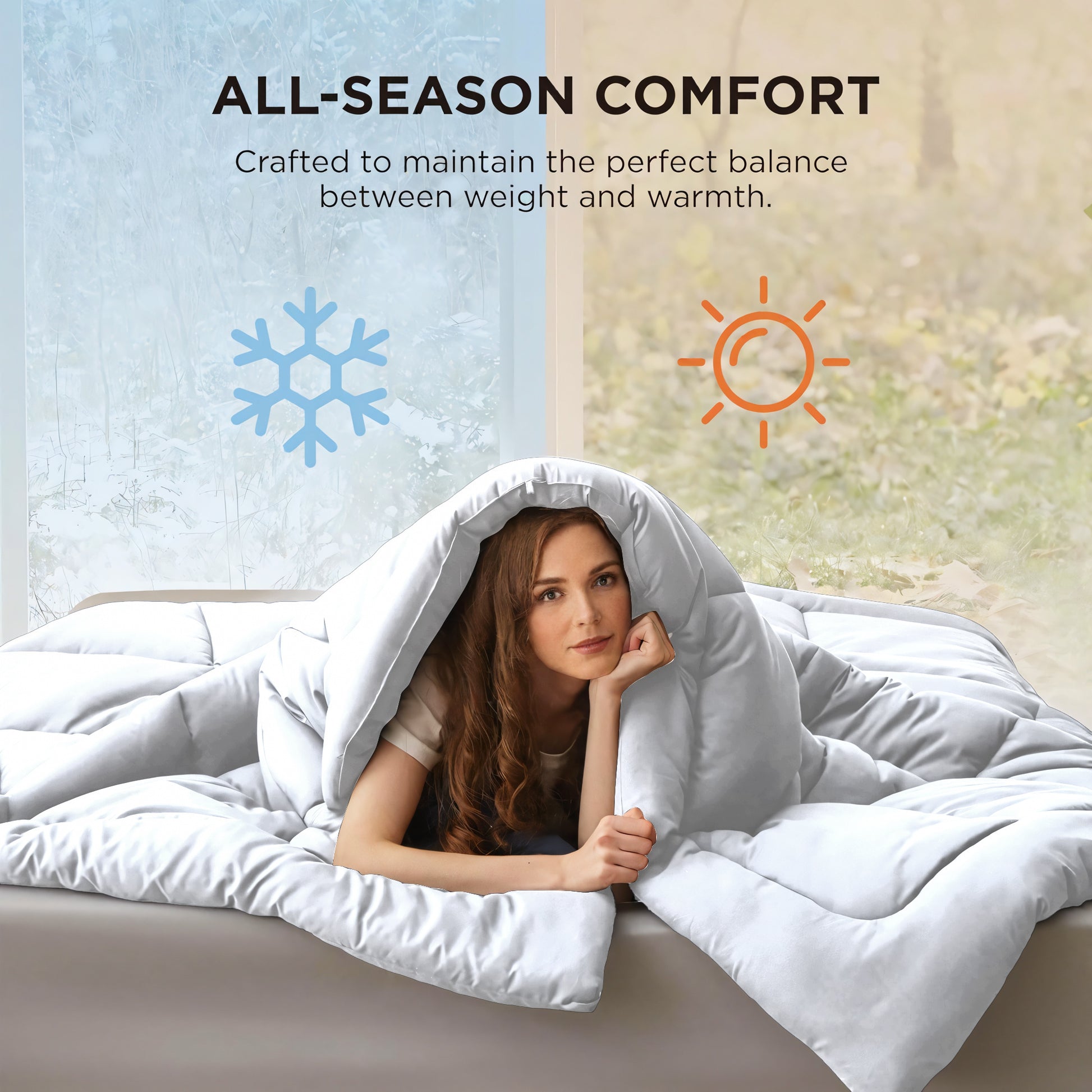 All-polyester Brushed Single Quilt Core Lattice Quilting With Microfiber Filling,  Suitable For All Seasons, Down Quilt Alternative, Breathable And Warm,  White Plaid, OKO-100 Certified, CPC  - LaTezza Online Shop
