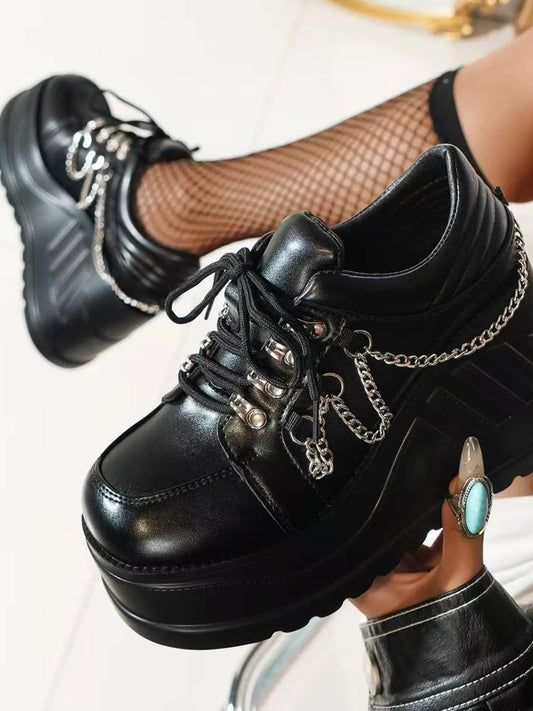 Lace Up Platform Wedge Sneakers - LaTezza Online Shop