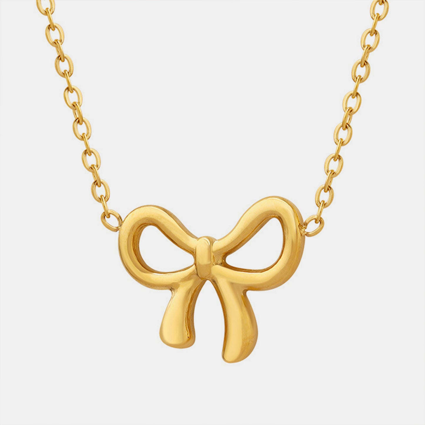 Gold-Plated Titanium Steel Bow Pendant Necklace - LaTezza Online Shop