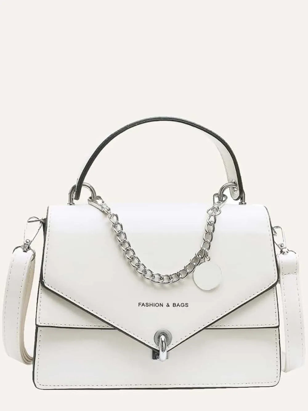 Chain PU Leather Detachable Shoulder Strap Handbag - LaTezza Online Shop