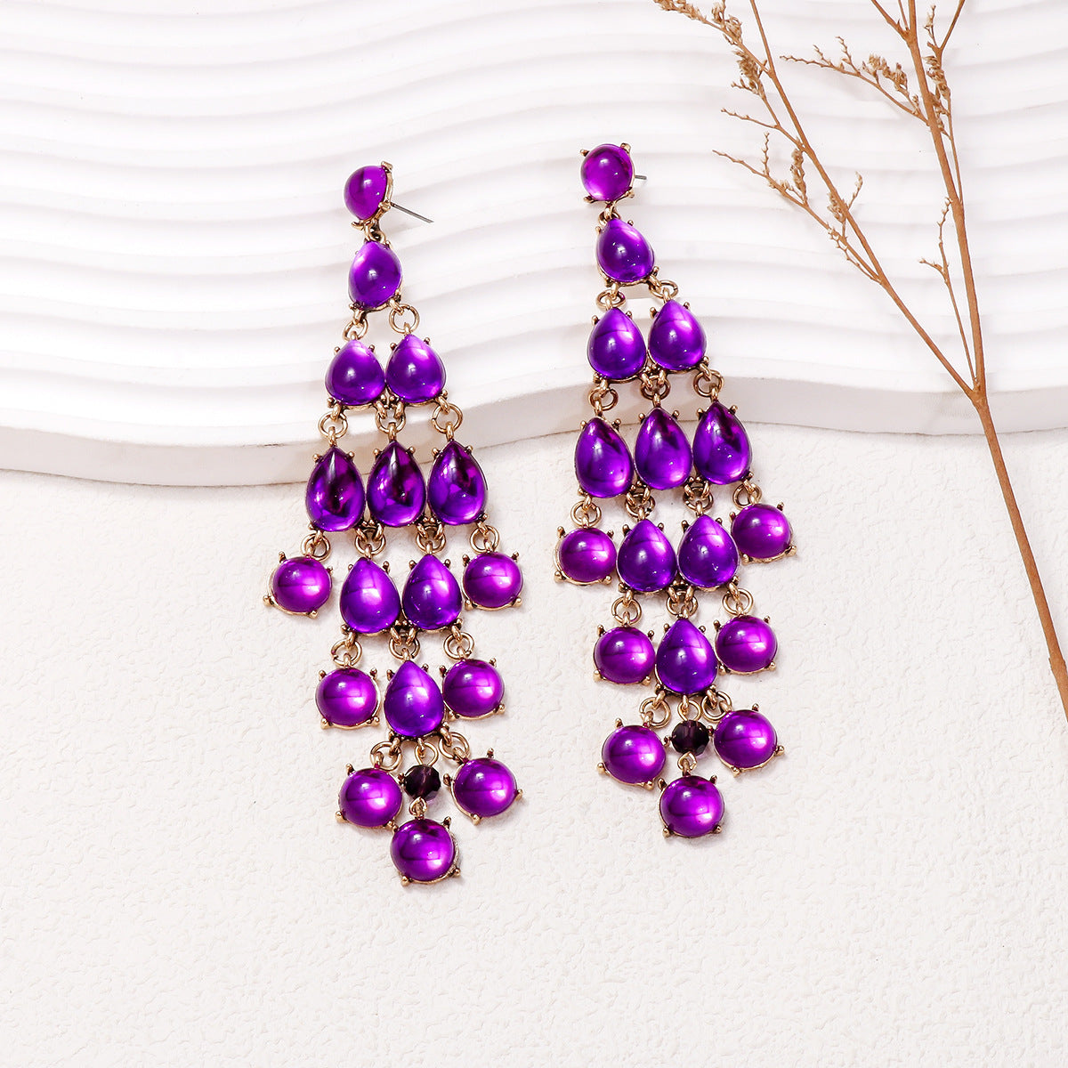 Alloy & Rhinestone Teardrop Earrings - LaTezza Online Shop