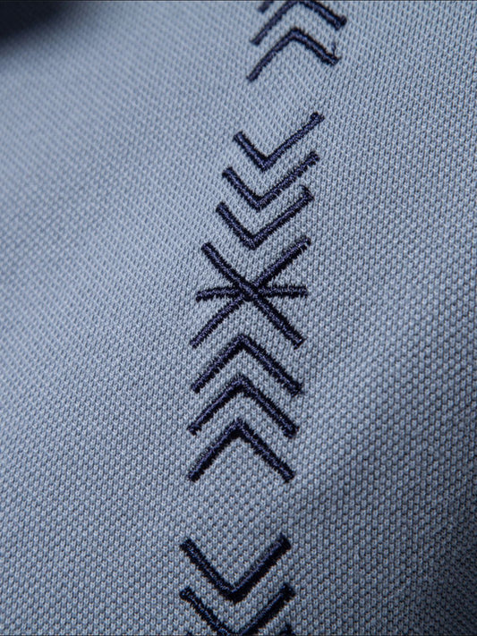 Men's Collared Neck Geometric Embroidered Polo Shirt - LaTezza Online Shop