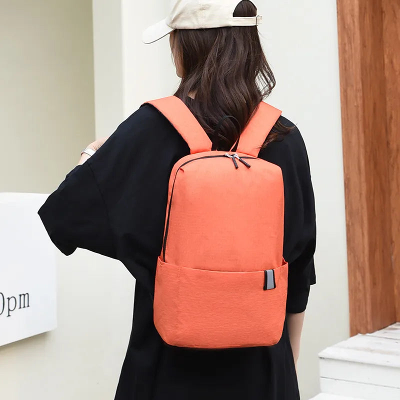 Solid Color Nylon Backpack Bag - LaTezza Online Shop