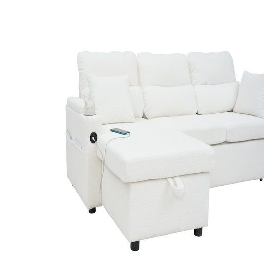 Convertible Sleeper Sofa 2 In 1 L Shaped Pull Out Sectional With Storage Space - LaTezza Online Shop