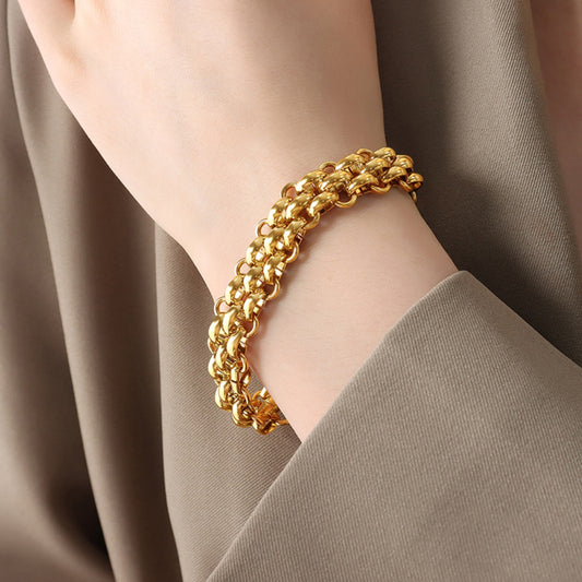Gold-Plated Toggle Clasp Bracelet - LaTezza Online Shop
