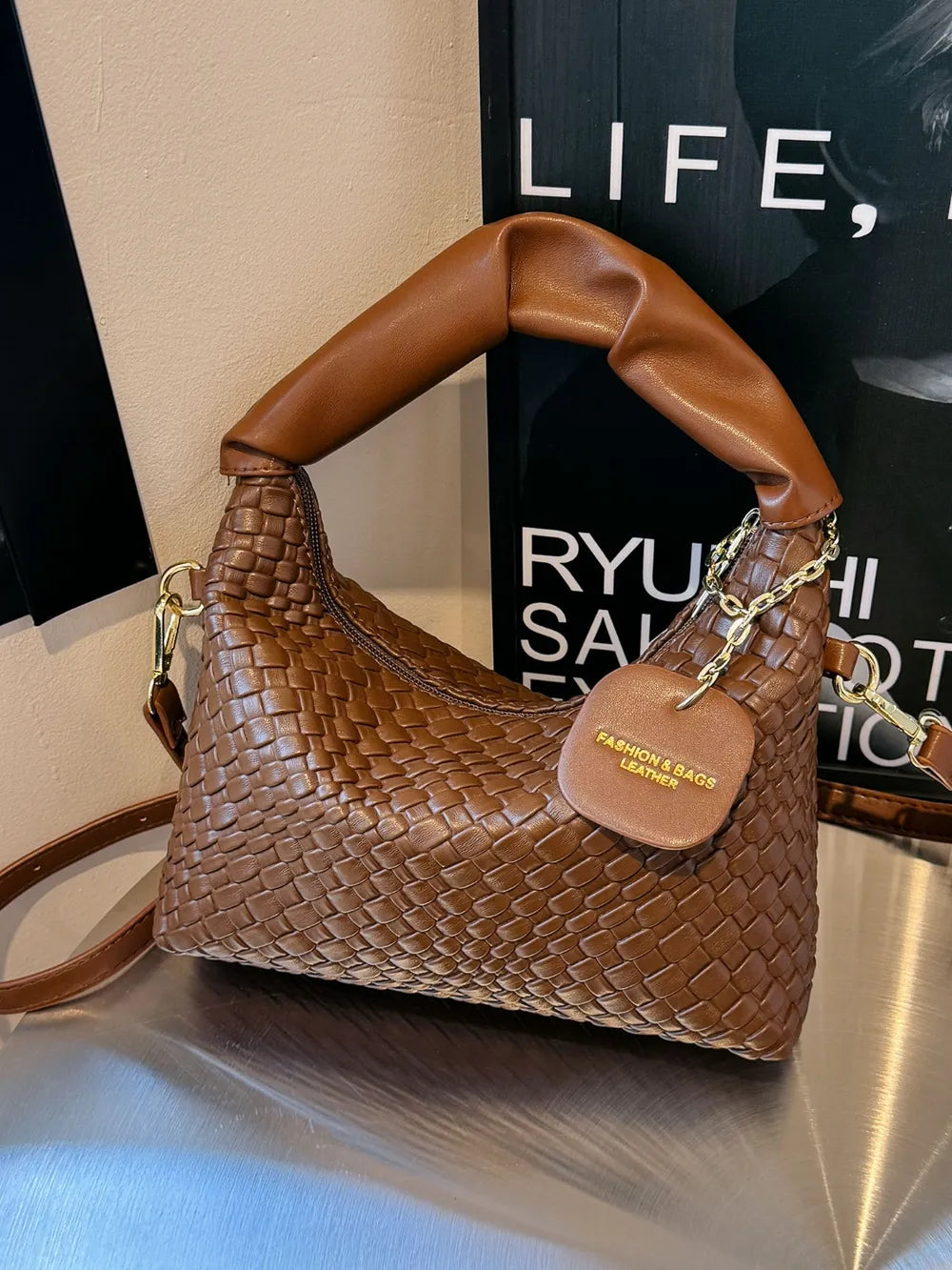 PU Leather Woven Crossbody Bag - LaTezza Online Shop
