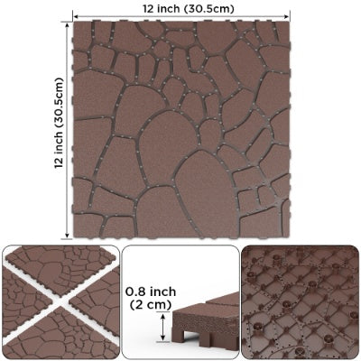 Plastic Interlocking Deck Tiles,44 Pack Patio Deck Tiles,12x12 Square Waterproof Outdoor All Weather - LaTezza Online Shop