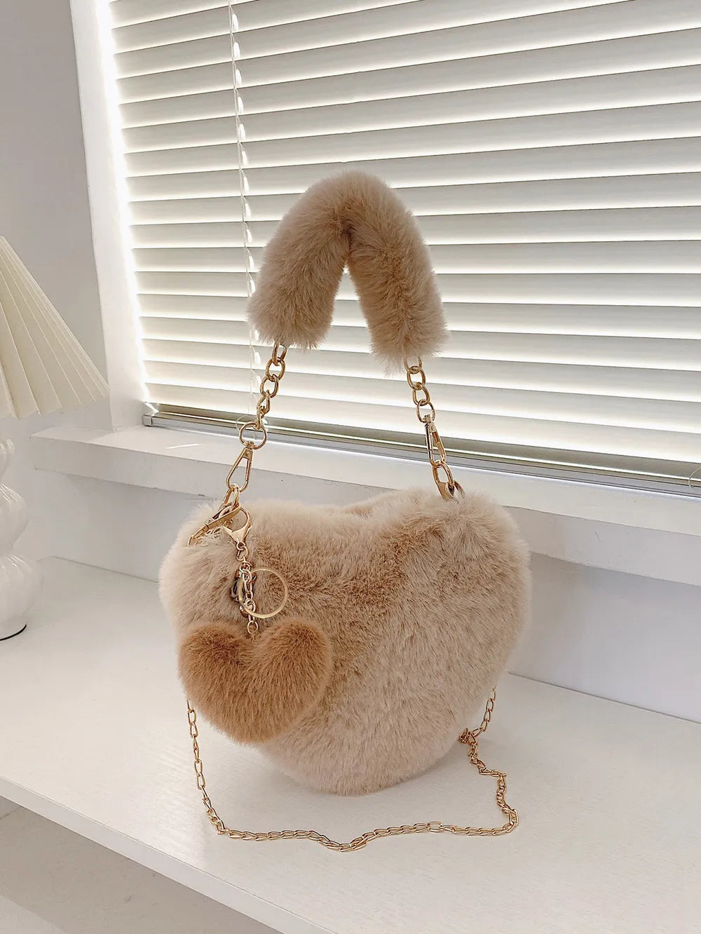 Heart Shape Faux Fur Handbag - LaTezza Online Shop