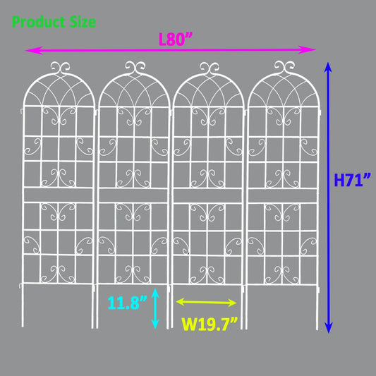 4 Pack Metal Garden Trellis 7  X19.7 Rustproof For Climbing Plants Support - LaTezza Online Shop