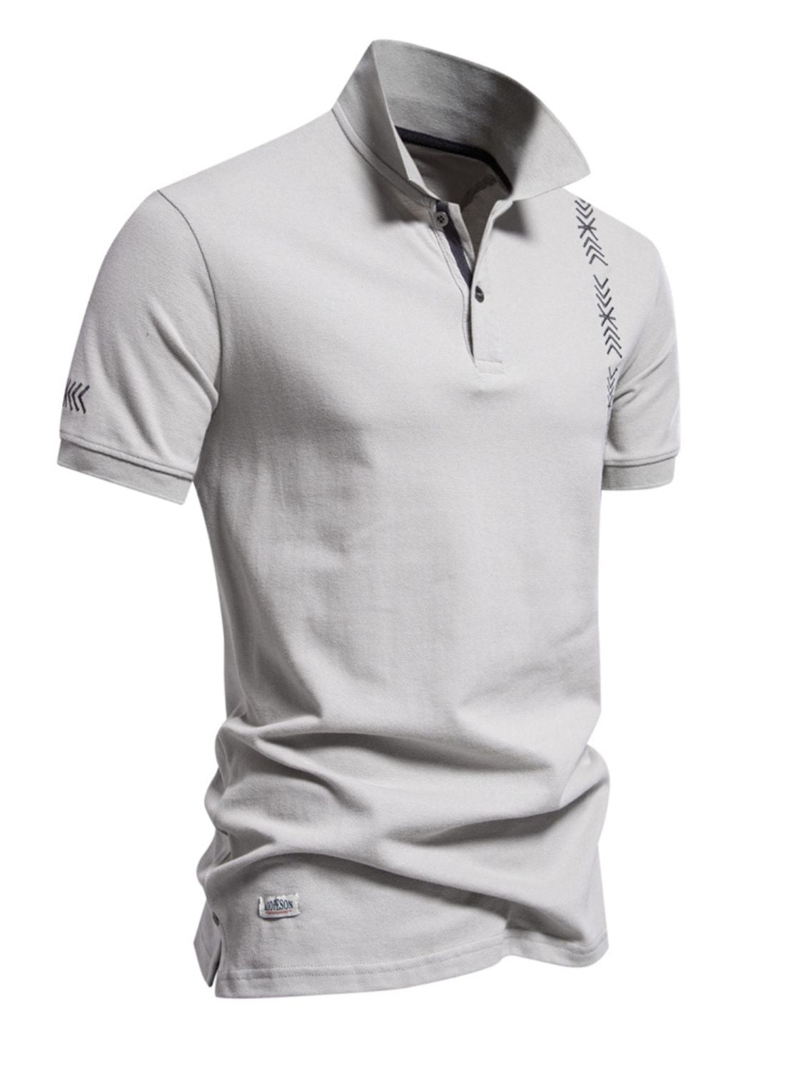 Men's Collared Neck Geometric Embroidered Polo Shirt - LaTezza Online Shop