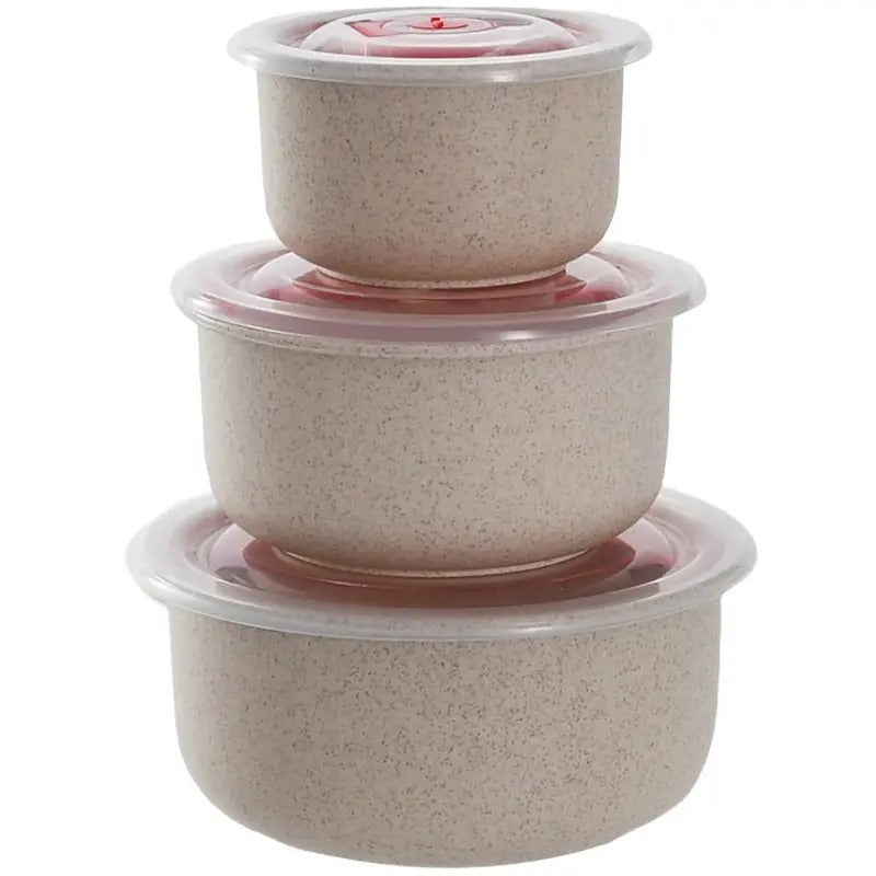 3pcs Lightweight Wheat Straw Bowl For Food Storage Cereal Desserts, Reusable Cutlery, Can Be Used As Fruit Snack Container - LaTezza Online Shop