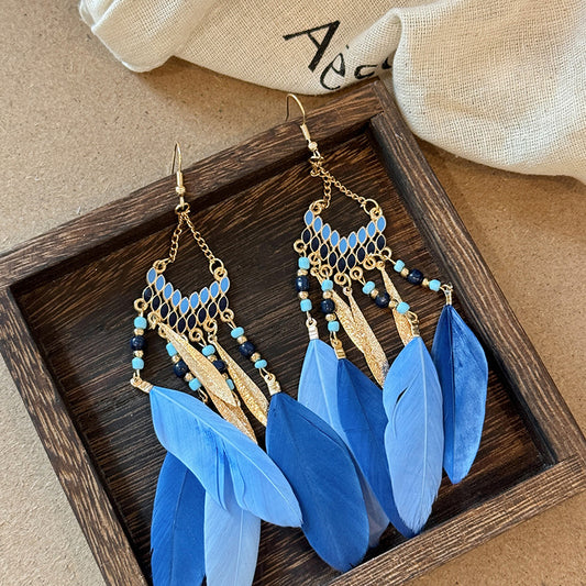 Alloy Rice Bead Dangle Earrings - LaTezza Online Shop