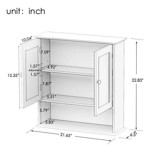 Bathroom Wall Cabinet With Double Mirror Doors And Shelves - LaTezza Online Shop