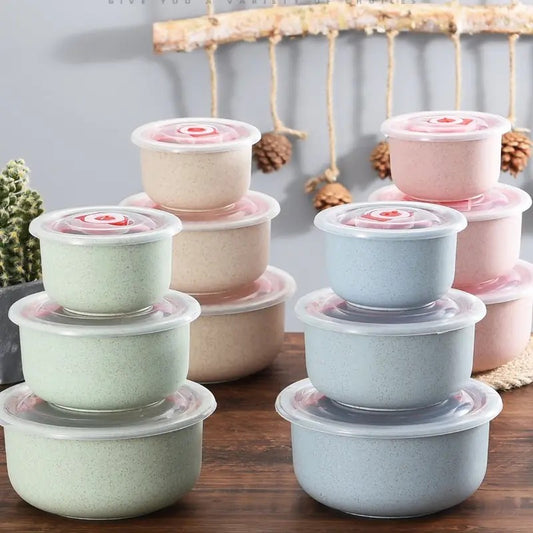 3pcs Lightweight Wheat Straw Bowl For Food Storage Cereal Desserts, Reusable Cutlery, Can Be Used As Fruit Snack Container - LaTezza Online Shop